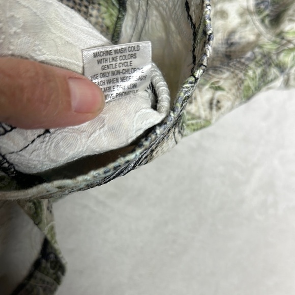 KEREN hart Green Jean Jacket with Artistic Botanical Print - Picture 12 of 13